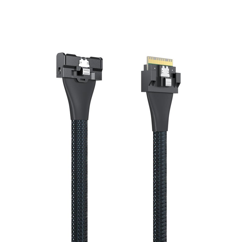 ipolex PCIe4.0 SlimSAS to MCIO Cable, SFF-8654 to SFF-TA-1016 8i Certified, Mini Cool Edge HD Connector, 85-ohm Enterprise Server Cable for Storage Array/Data Center, 0.75~0.8m(2.46~2.62ft) - Image 2